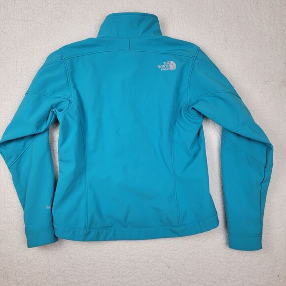 The North Face Womens Softshell Fleece Lined Jacket Full Zip Teal Blue Size S - Picture 3 of 9
